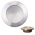 Lunasea Lighting Recessed 3.5 LED Light-Warm White, Blue w/Brushed SS Bezel-12VDC LLB-46WB-0A-BN